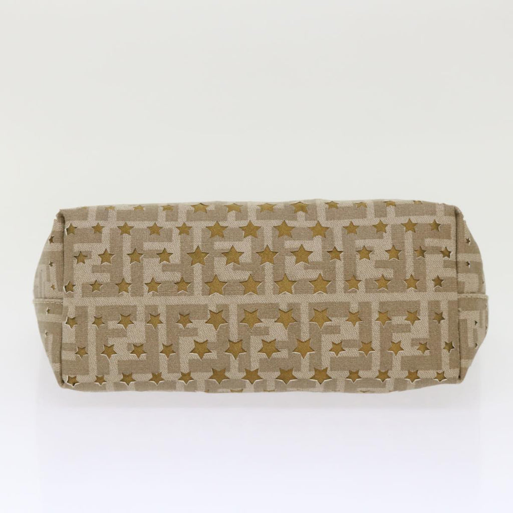 FENDI Zucca Canvas Star Tote Bag Gold Tone yk7700B