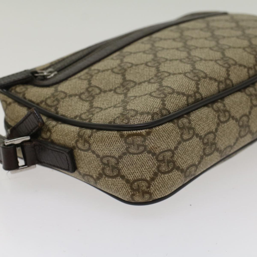 GUCCI GG Canvas Clutch Bag PVC Leather Beige 73956 yk7760
