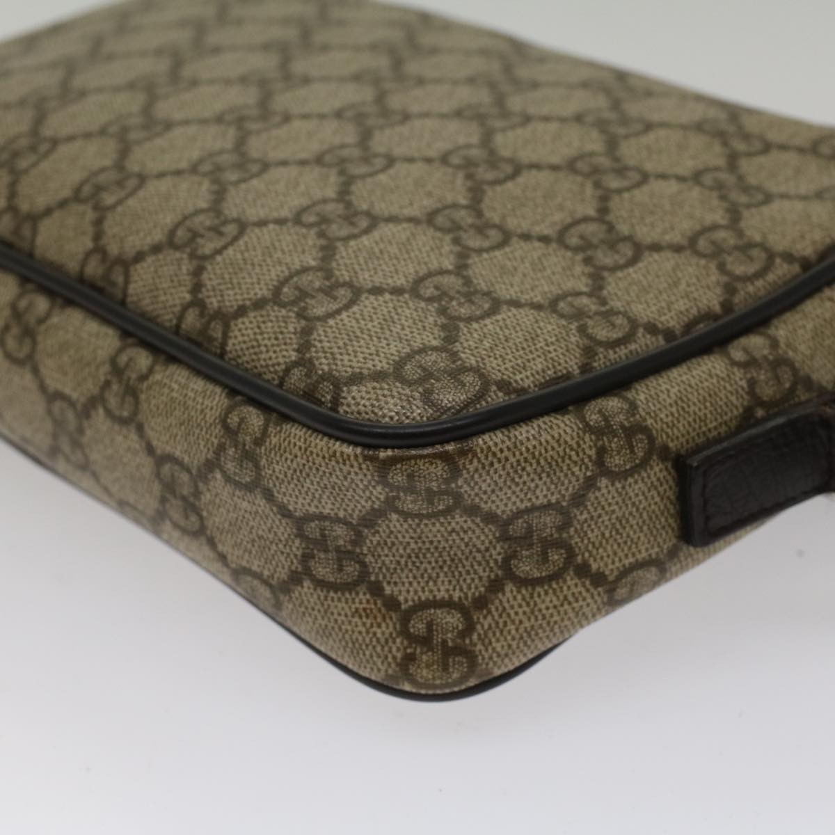 GUCCI GG Canvas Clutch Bag PVC Leather Beige 73956 yk7760