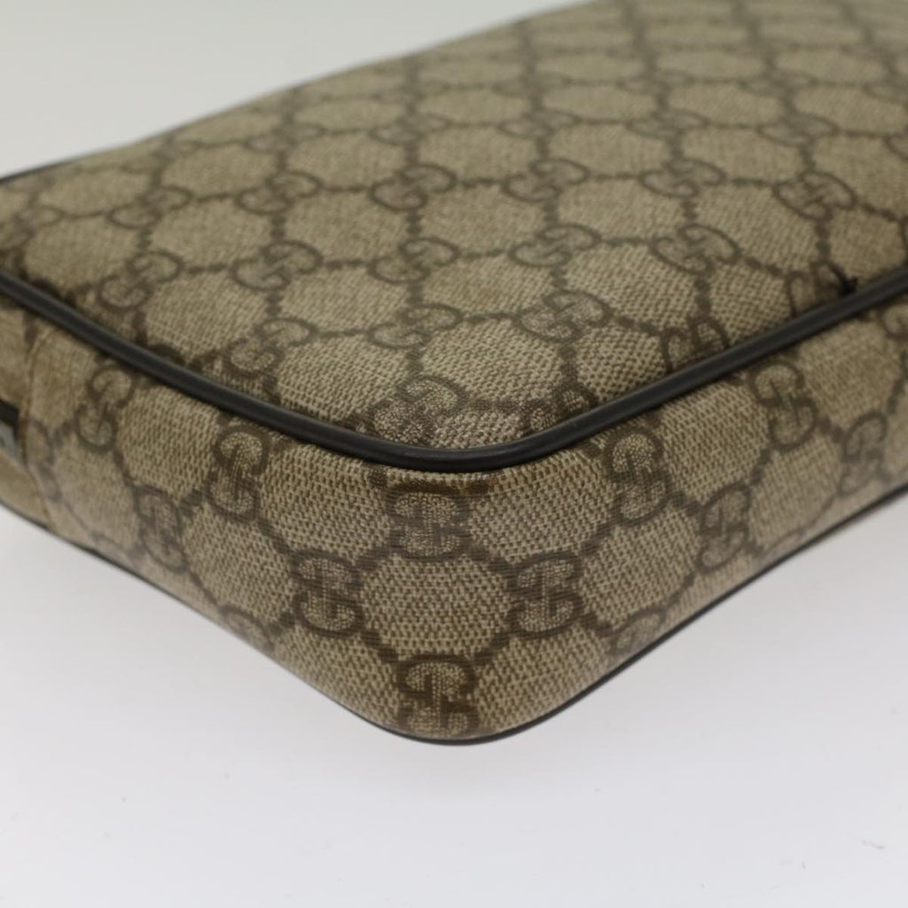 GUCCI GG Canvas Clutch Bag PVC Leather Beige 73956 yk7760