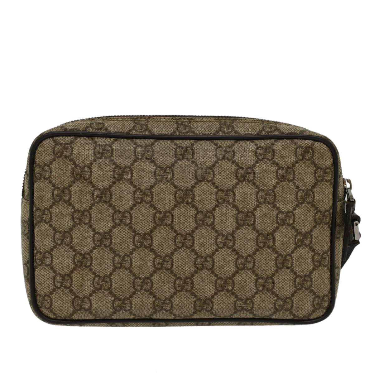 GUCCI GG Canvas Clutch Bag PVC Leather Beige 73956 yk7760