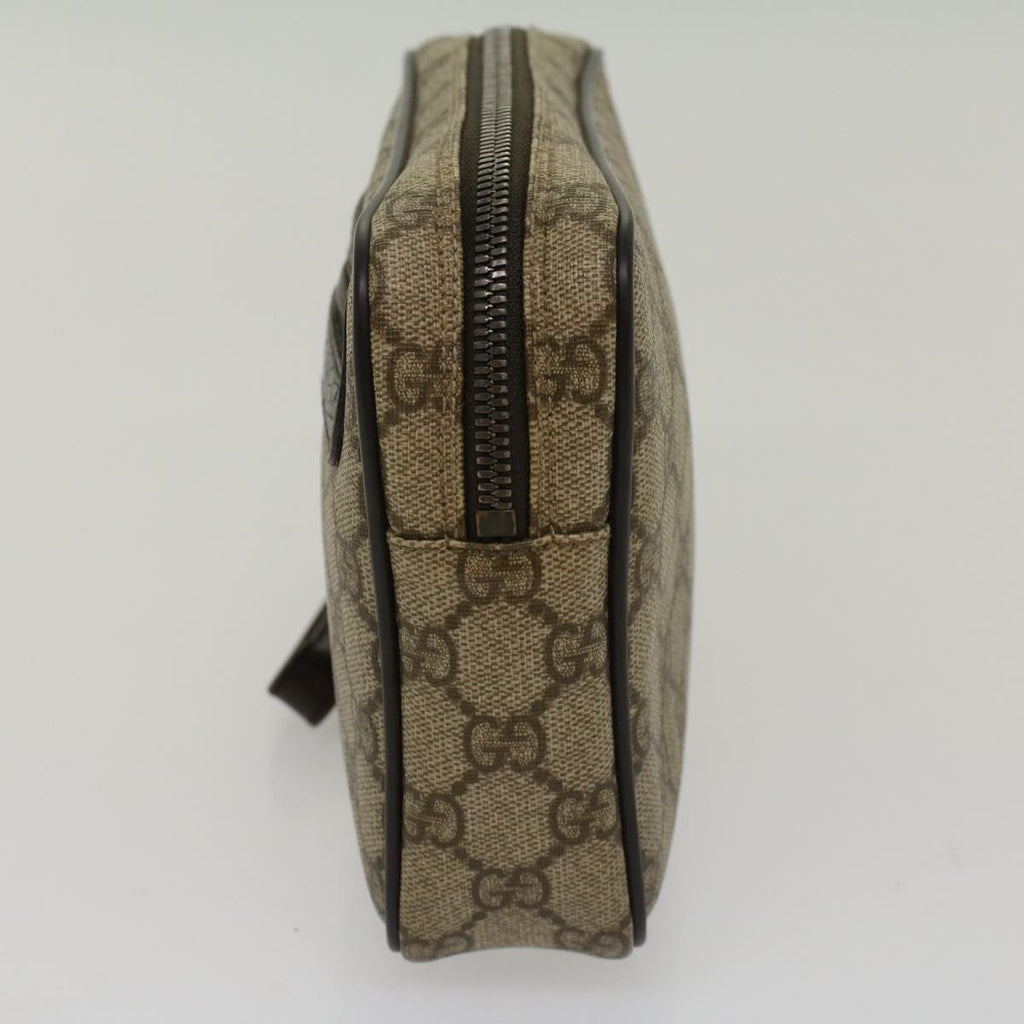 GUCCI GG Canvas Clutch Bag PVC Leather Beige 73956 yk7760