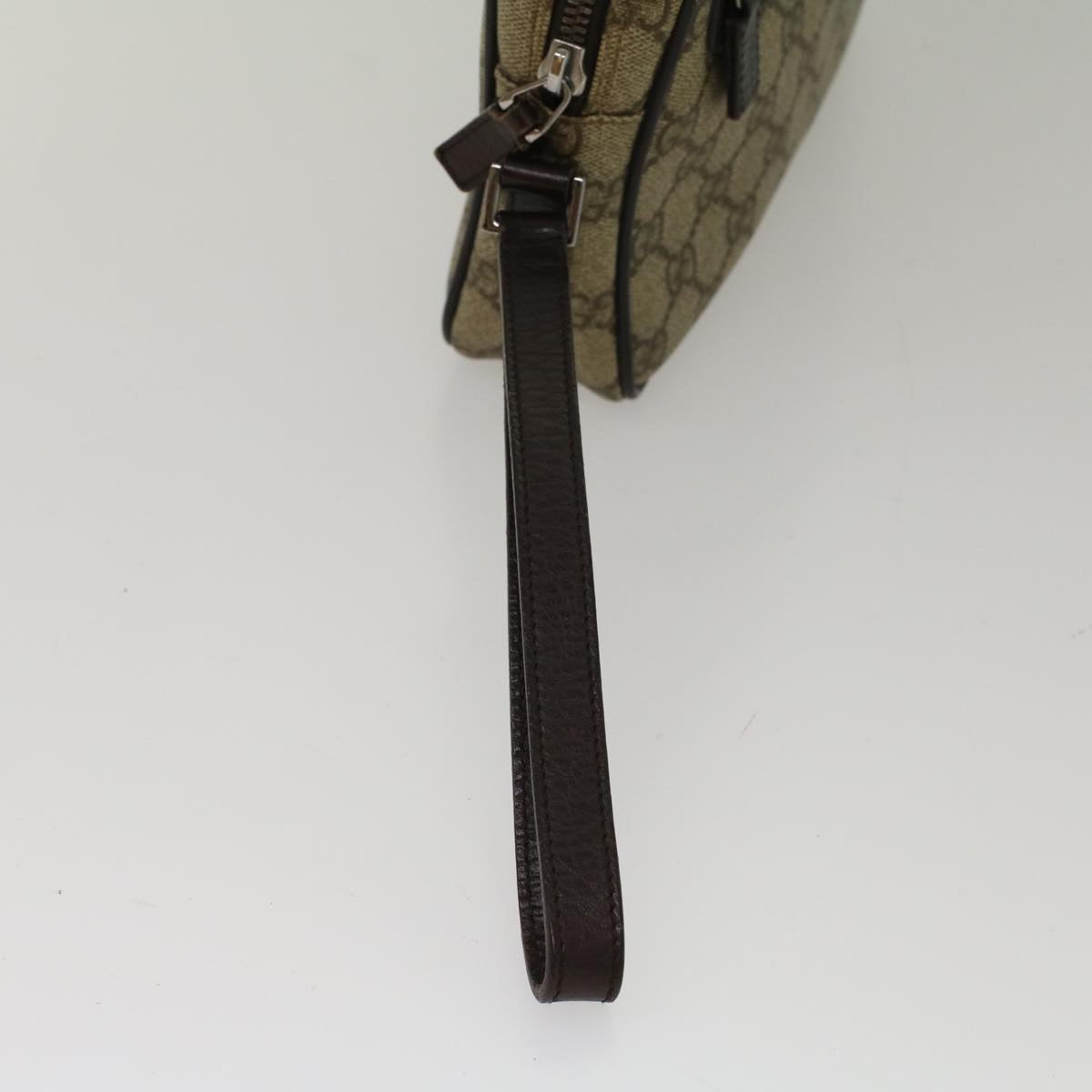 GUCCI GG Canvas Clutch Bag PVC Leather Beige 73956 yk7760