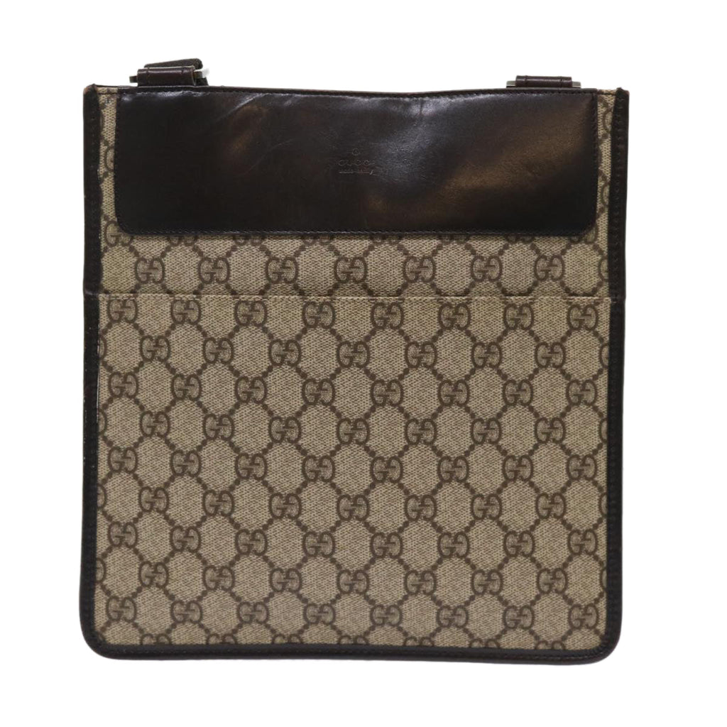 GUCCI GG Canvas Shoulder Bag PVC Leather Beige 27639 yk7766