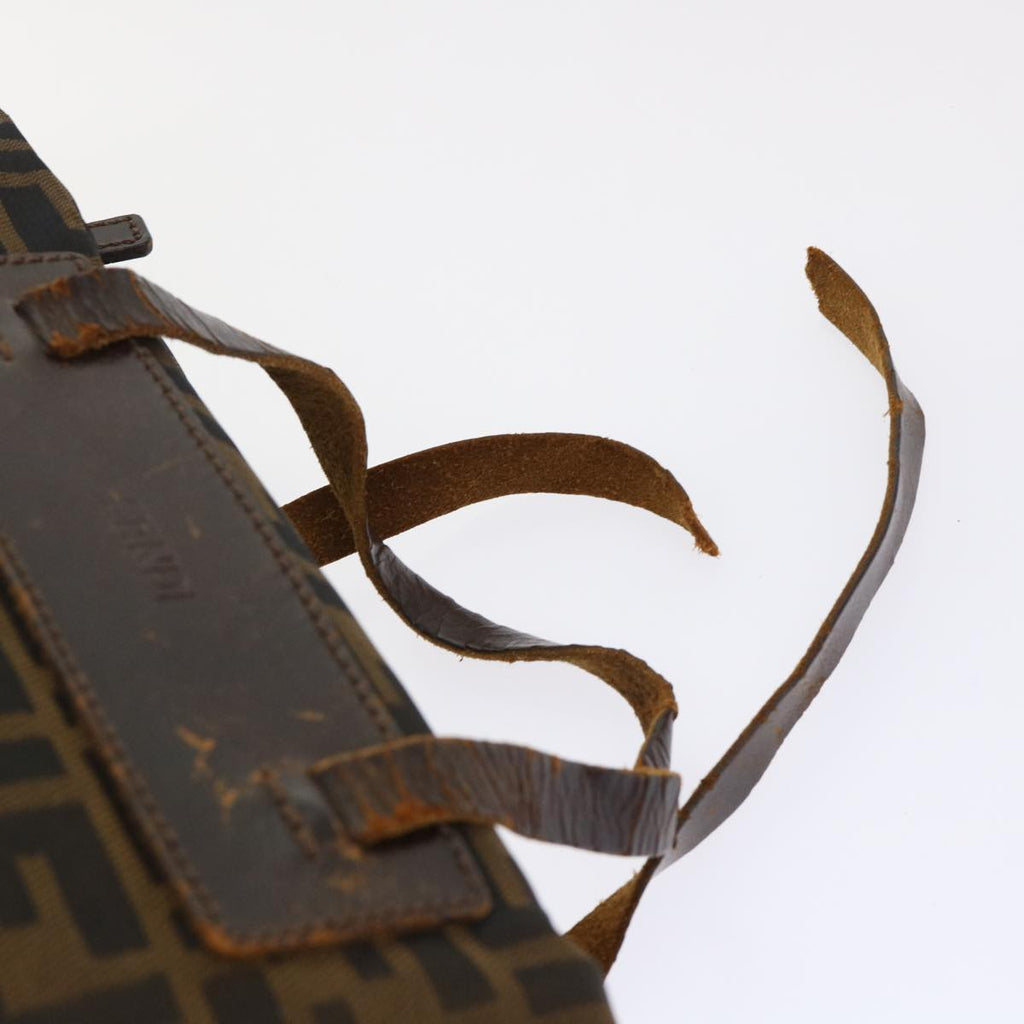 FENDI Zucca Canvas Hand Bag Black Brown yk7844B