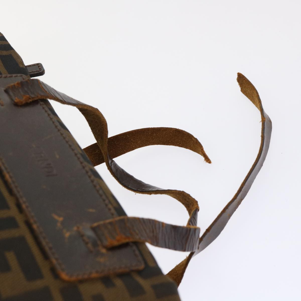 FENDI Zucca Canvas Hand Bag Black Brown yk7844B