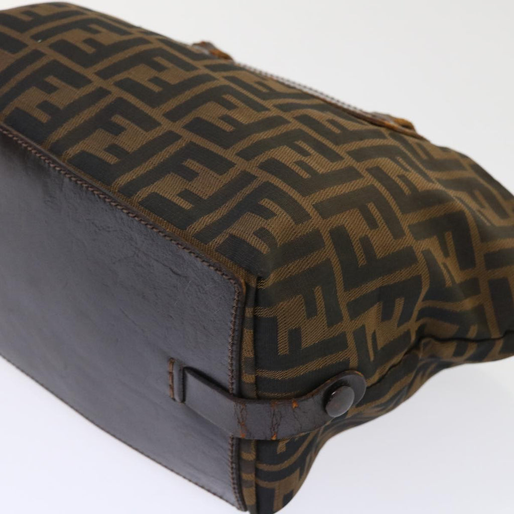 FENDI Zucca Canvas Hand Bag Black Brown yk7844B