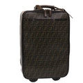FENDI Zucca Canvas Suitcase PVC Leather Brown Black yk7848B