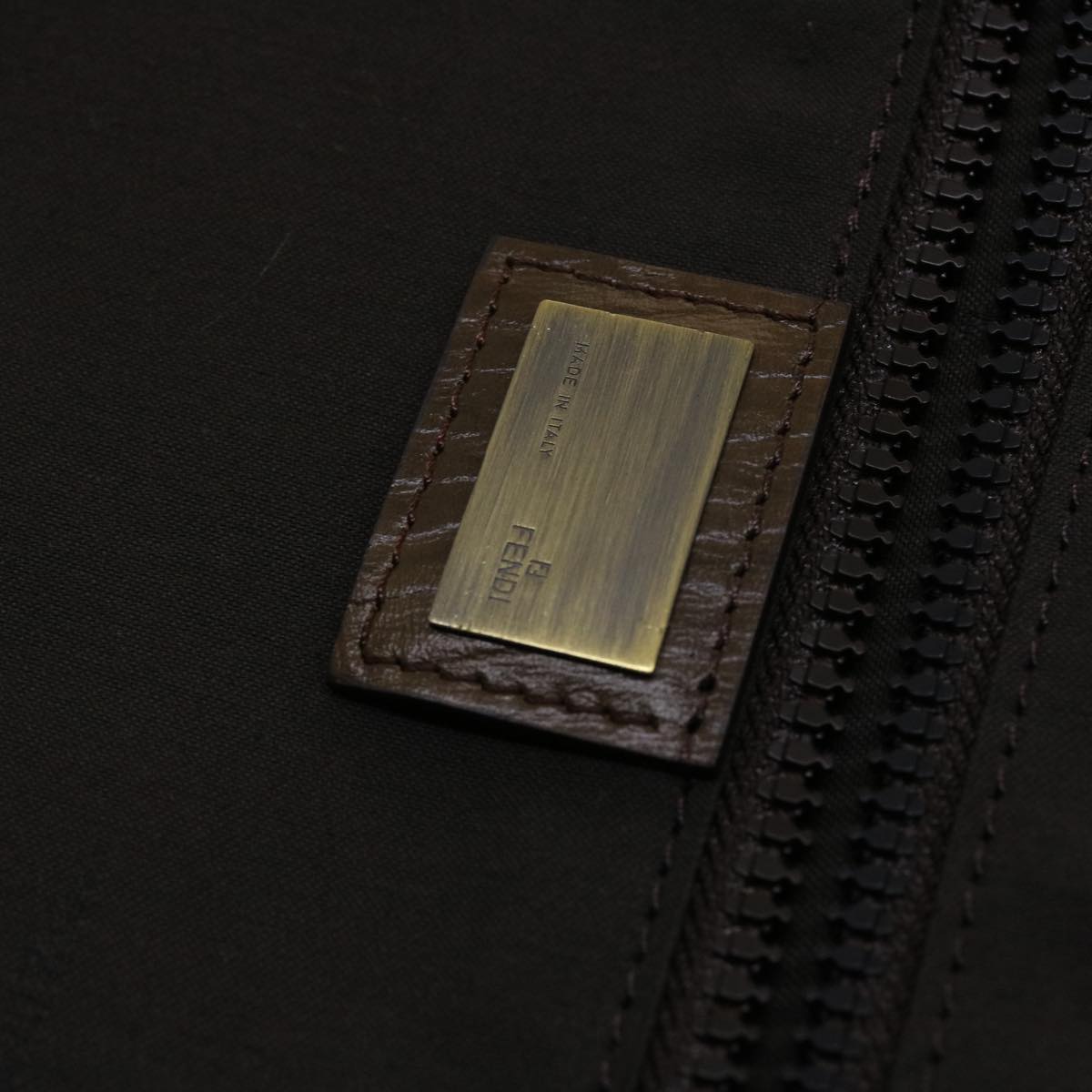 FENDI Zucca Canvas Suitcase PVC Leather Brown Black yk7848B