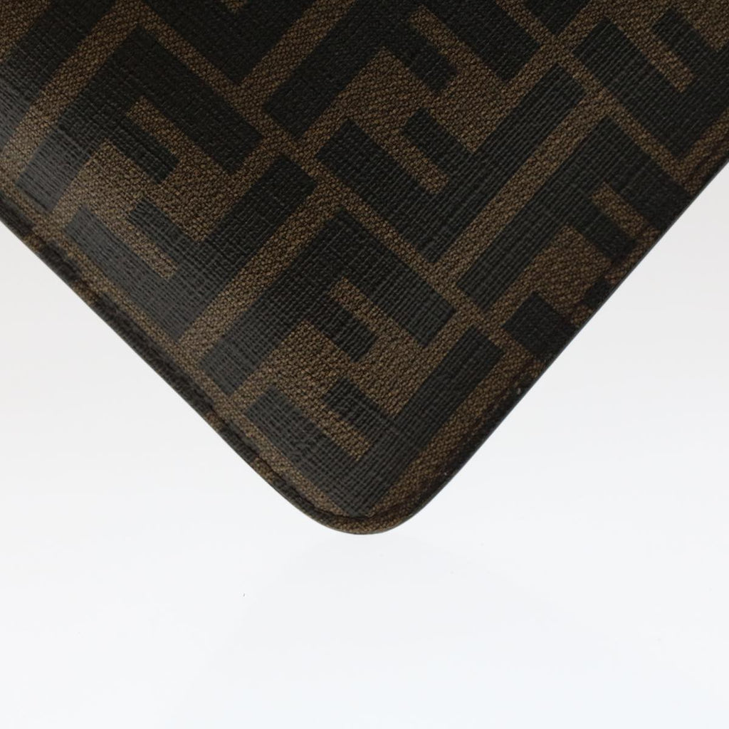 FENDI Zucca Canvas Clutch Bag PVC Leather Brown Black yellow yk7868