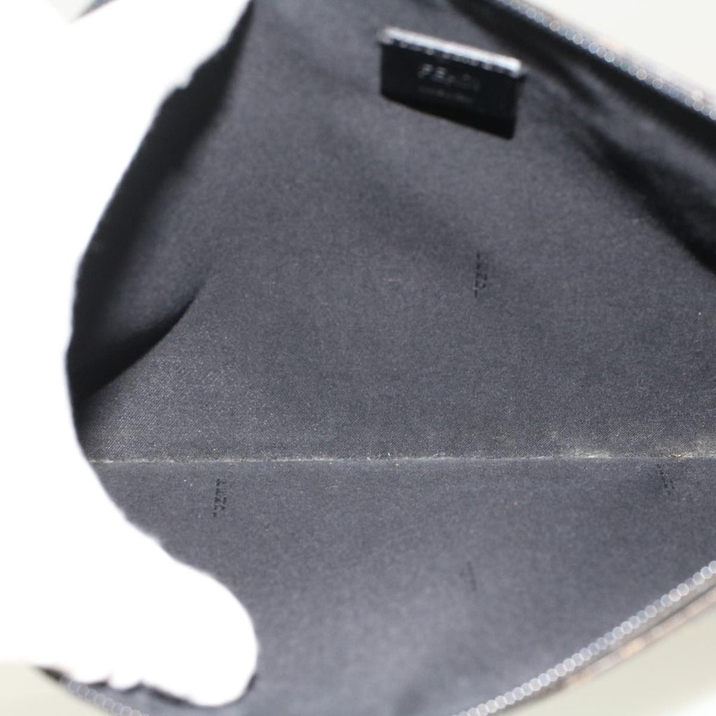 FENDI Zucca Canvas Clutch Bag PVC Leather Brown Black yellow yk7868