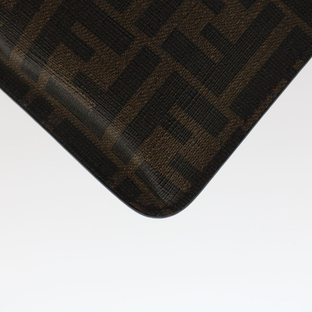 FENDI Zucca Canvas Clutch Bag PVC Leather Brown Black yellow yk7868