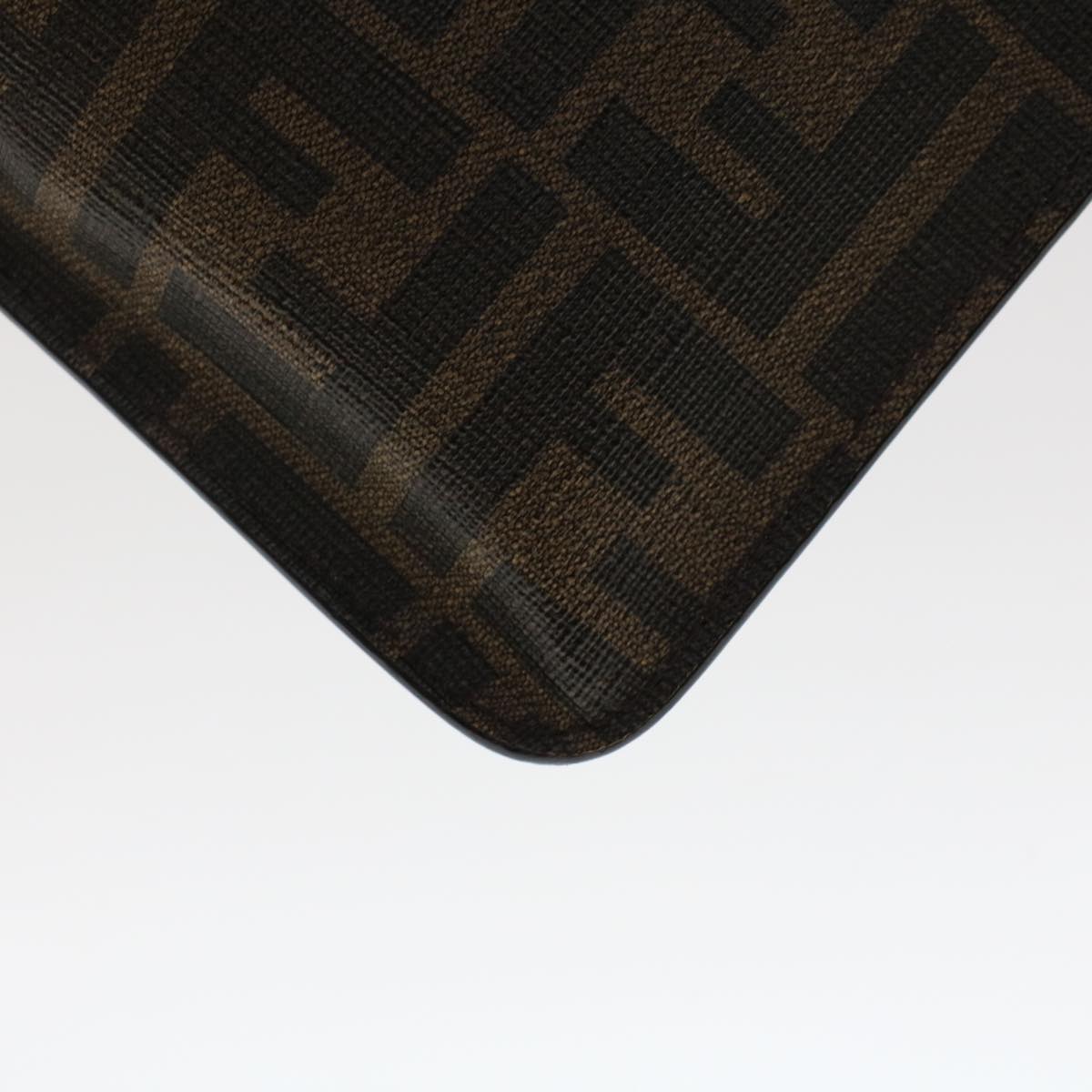 FENDI Zucca Canvas Clutch Bag PVC Leather Brown Black yellow yk7868