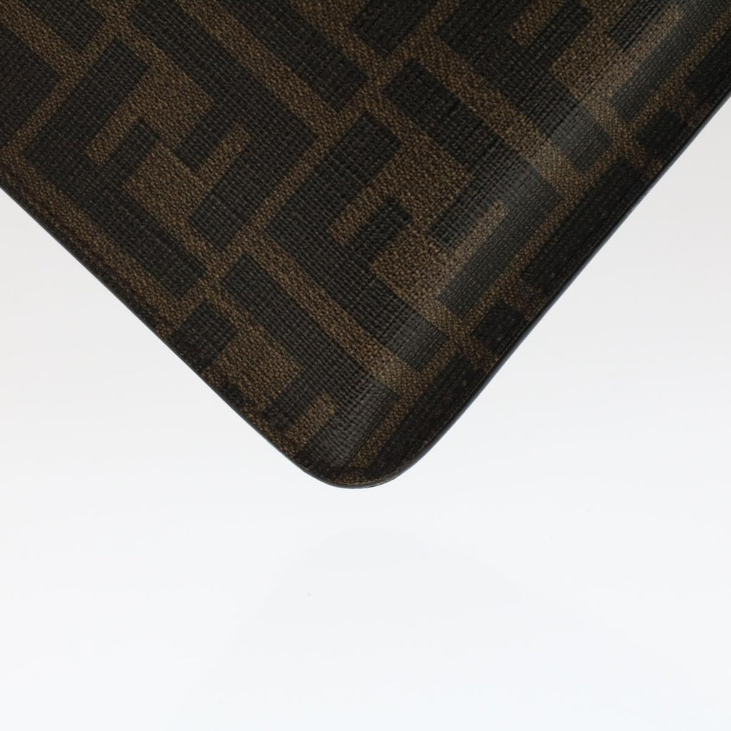 FENDI Zucca Canvas Clutch Bag PVC Leather Brown Black yellow yk7868