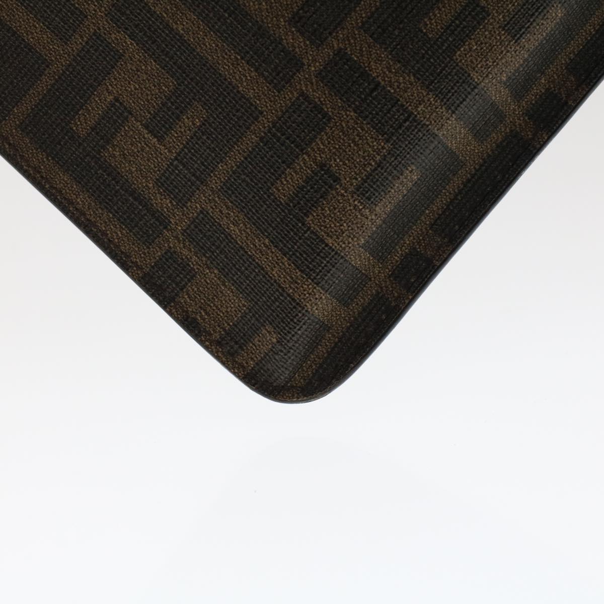 FENDI Zucca Canvas Clutch Bag PVC Leather Brown Black yellow yk7868