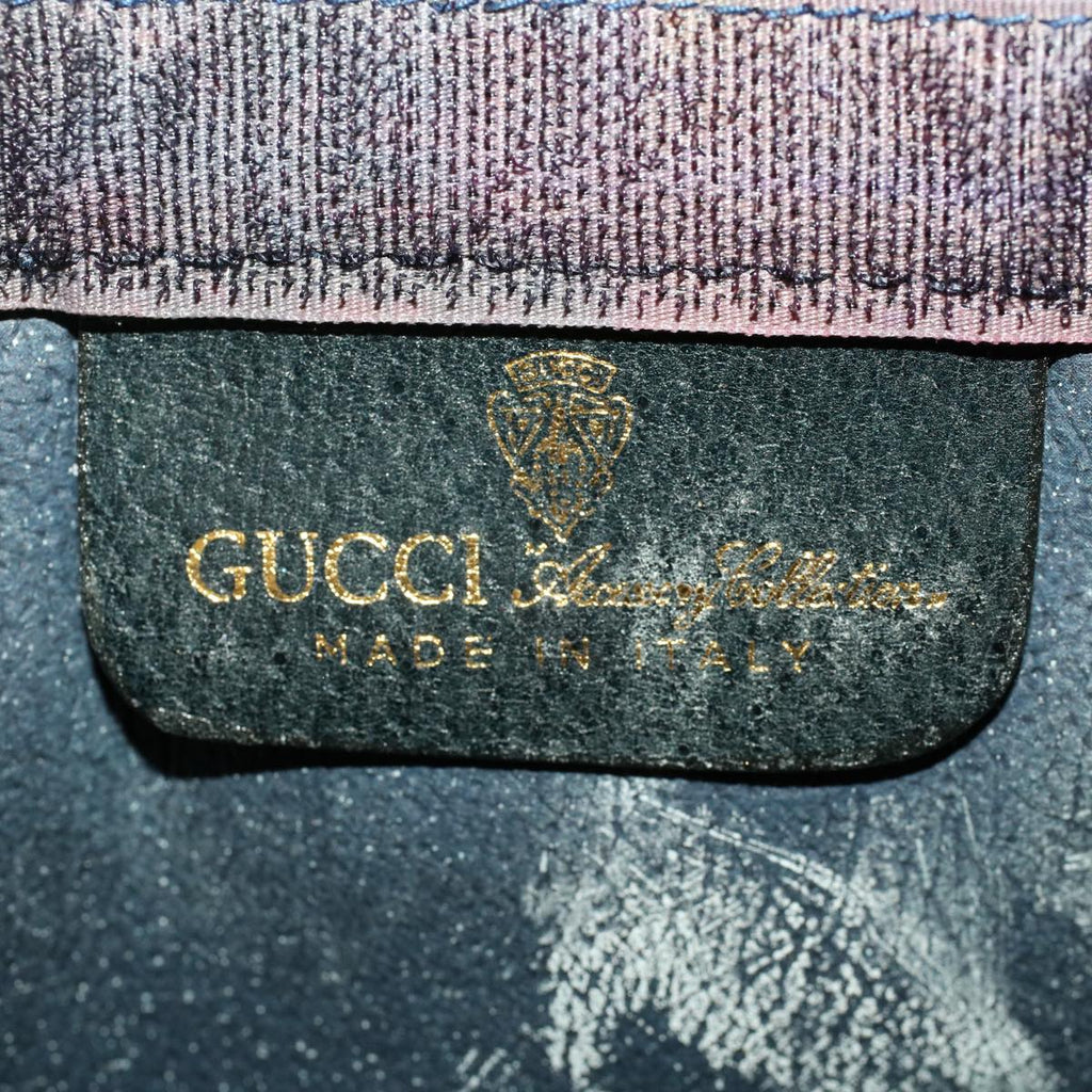 GUCCI GG Canvas Sherry Line Clutch Bag PVC Leather Navy Red yk7884