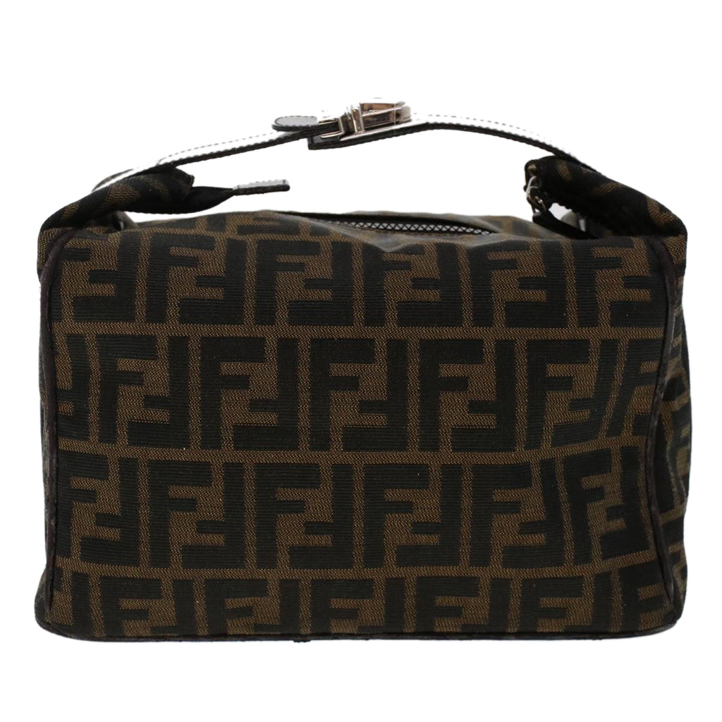FENDI Zucca Canvas Hand Bag Nylon Brown Black yk7887