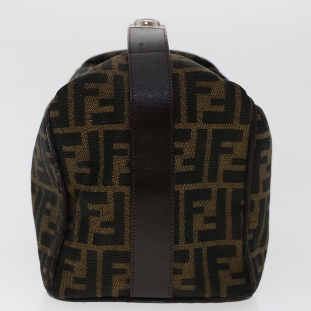 FENDI Zucca Canvas Hand Bag Nylon Brown Black yk7887