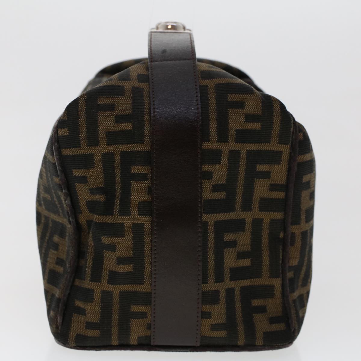 FENDI Zucca Canvas Hand Bag Nylon Brown Black yk7887