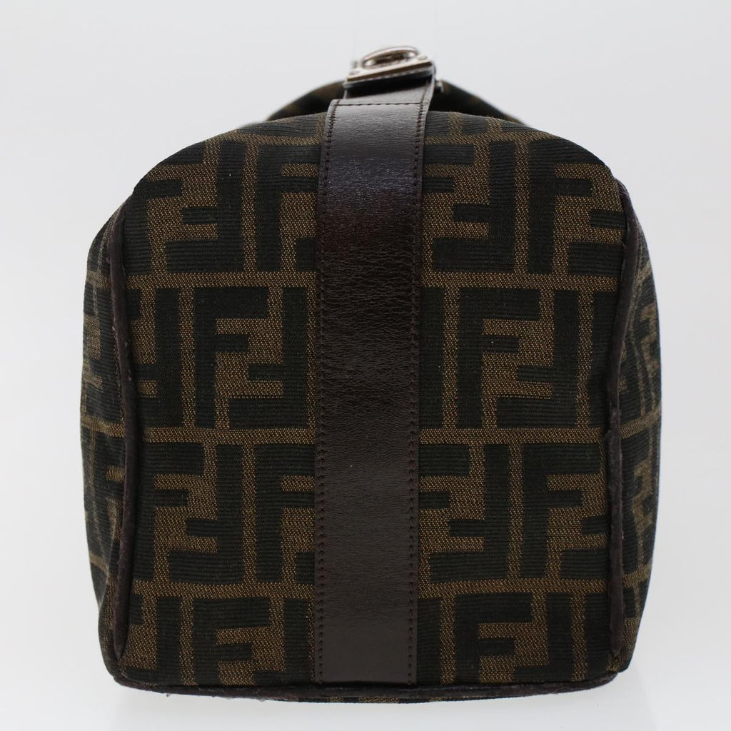 FENDI Zucca Canvas Hand Bag Nylon Brown Black yk7887