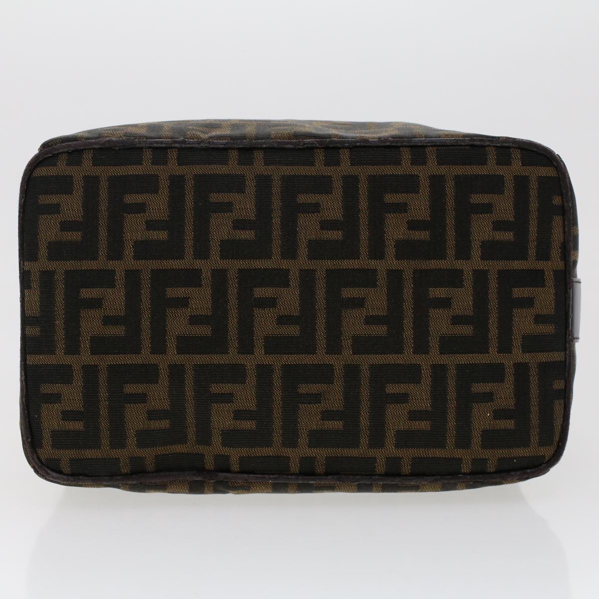 FENDI Zucca Canvas Hand Bag Nylon Brown Black yk7887