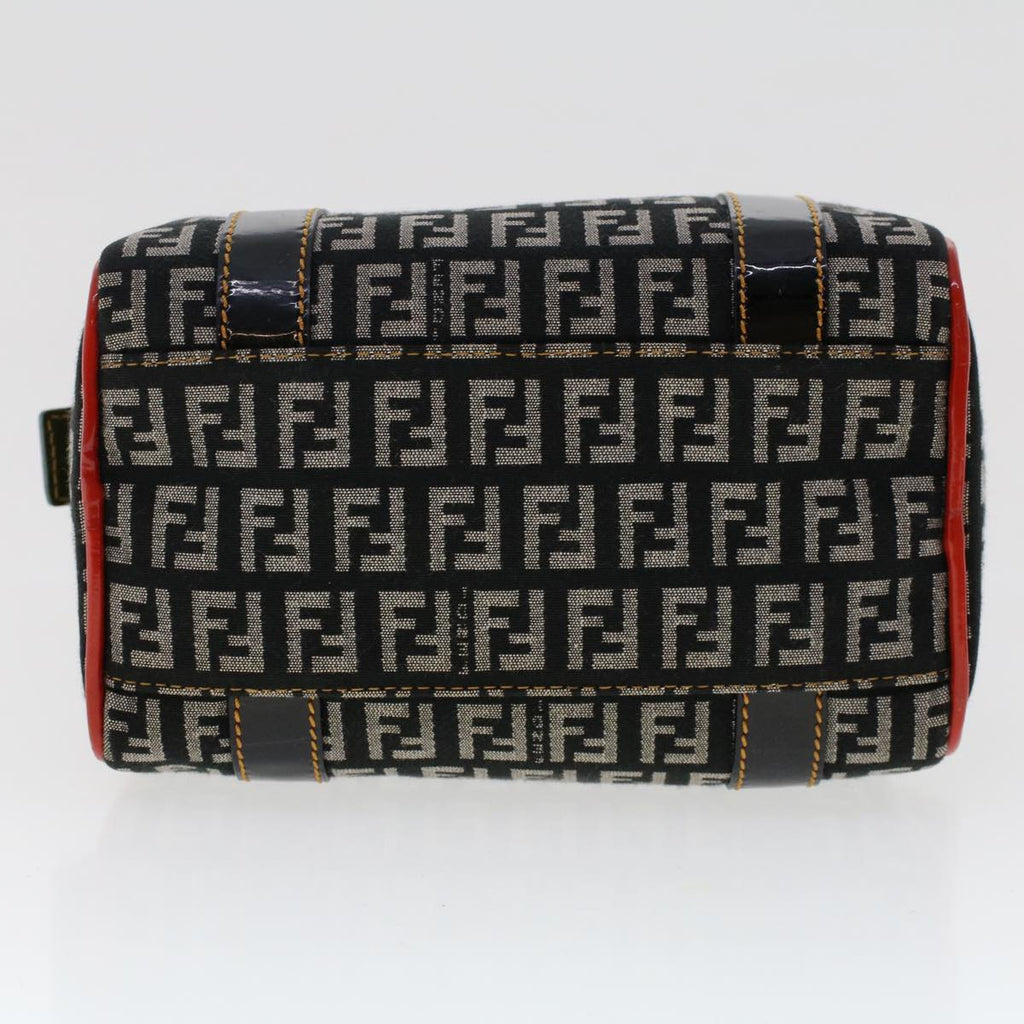 FENDI Zucchino Canvas Mini Boston Bag Black Multicolor yk7905