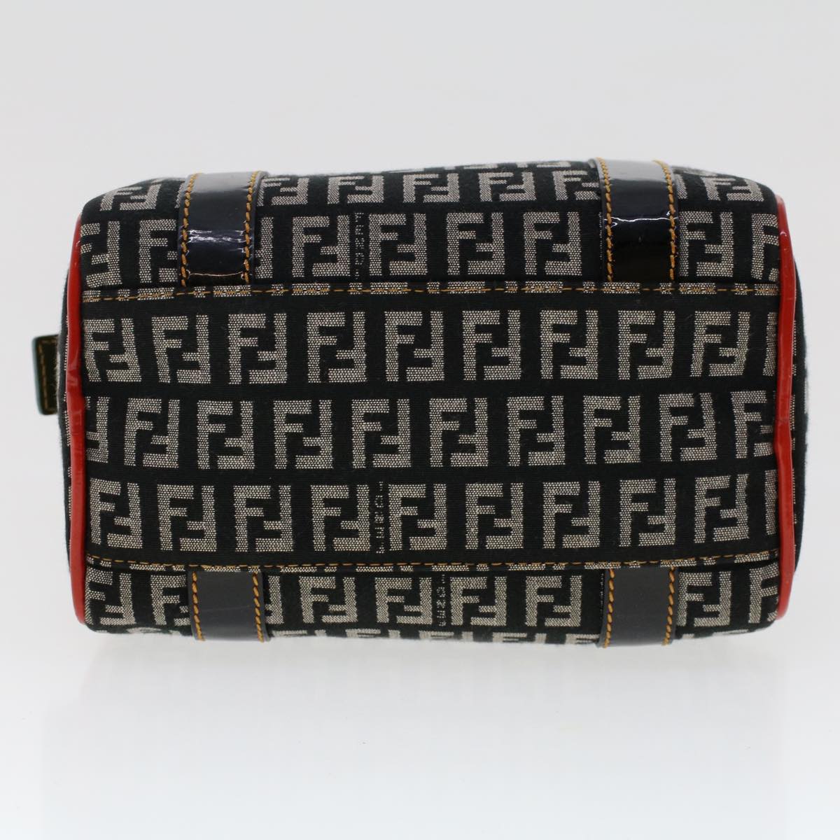FENDI Zucchino Canvas Mini Boston Bag Black Multicolor yk7905