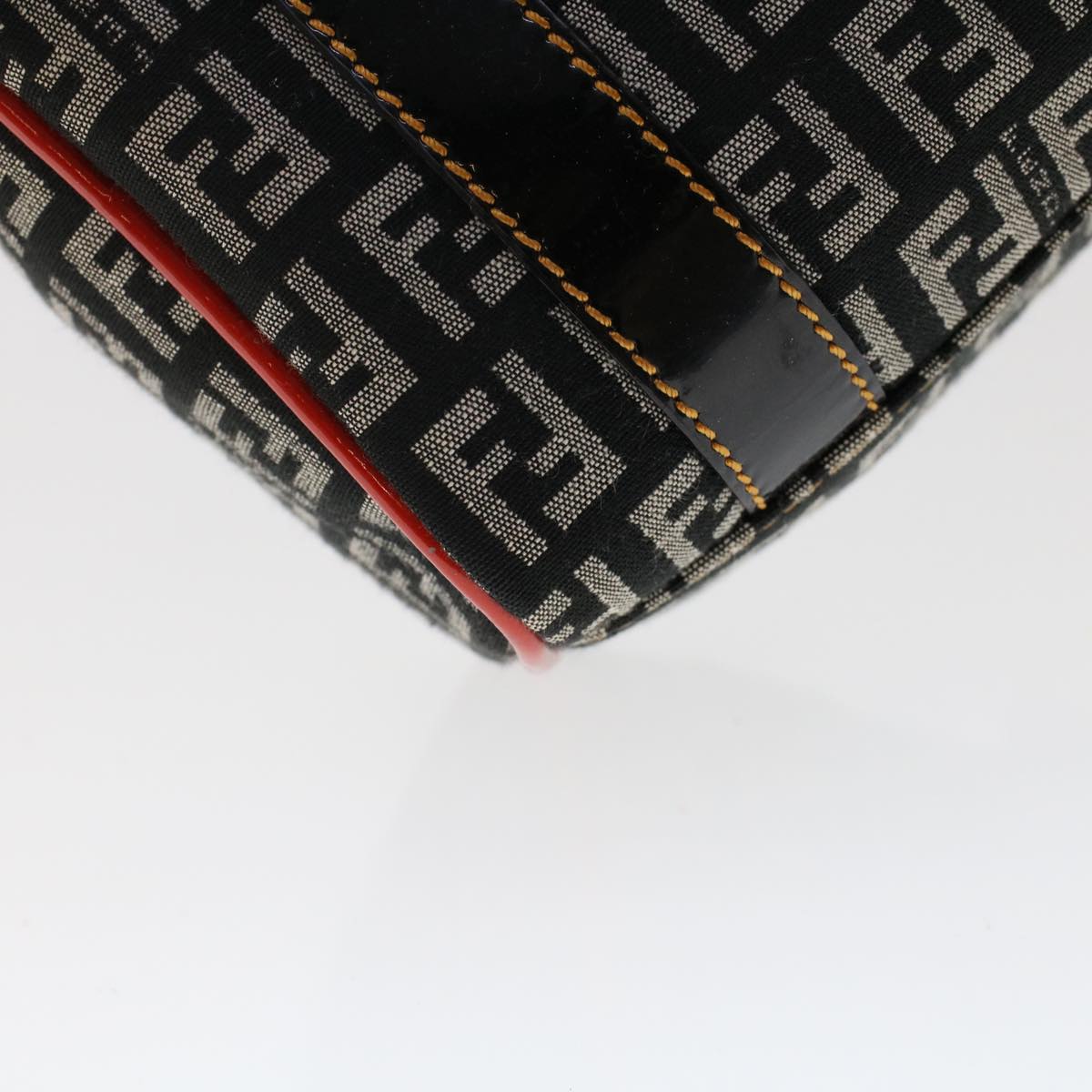 FENDI Zucchino Canvas Mini Boston Bag Black Multicolor yk7905