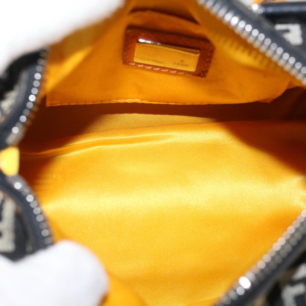 FENDI Zucchino Canvas Mini Boston Bag Black Multicolor yk7905