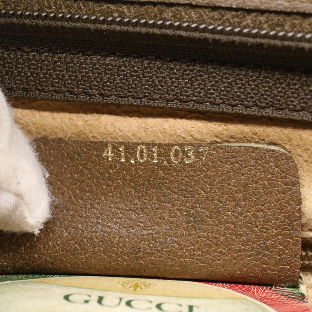 GUCCI GG Canvas Clutch Bag PVC Leather Beige yk7935B