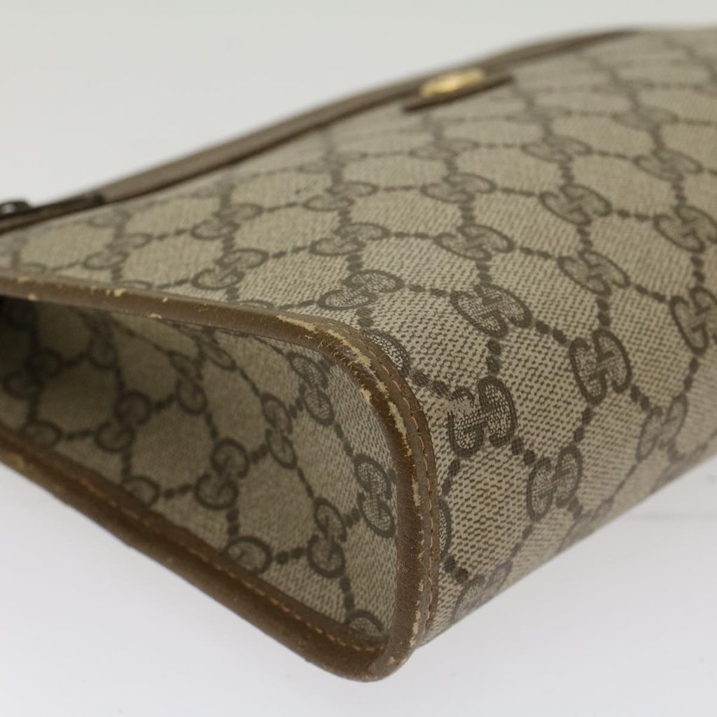 GUCCI GG Canvas Clutch Bag PVC Leather Beige yk7935B