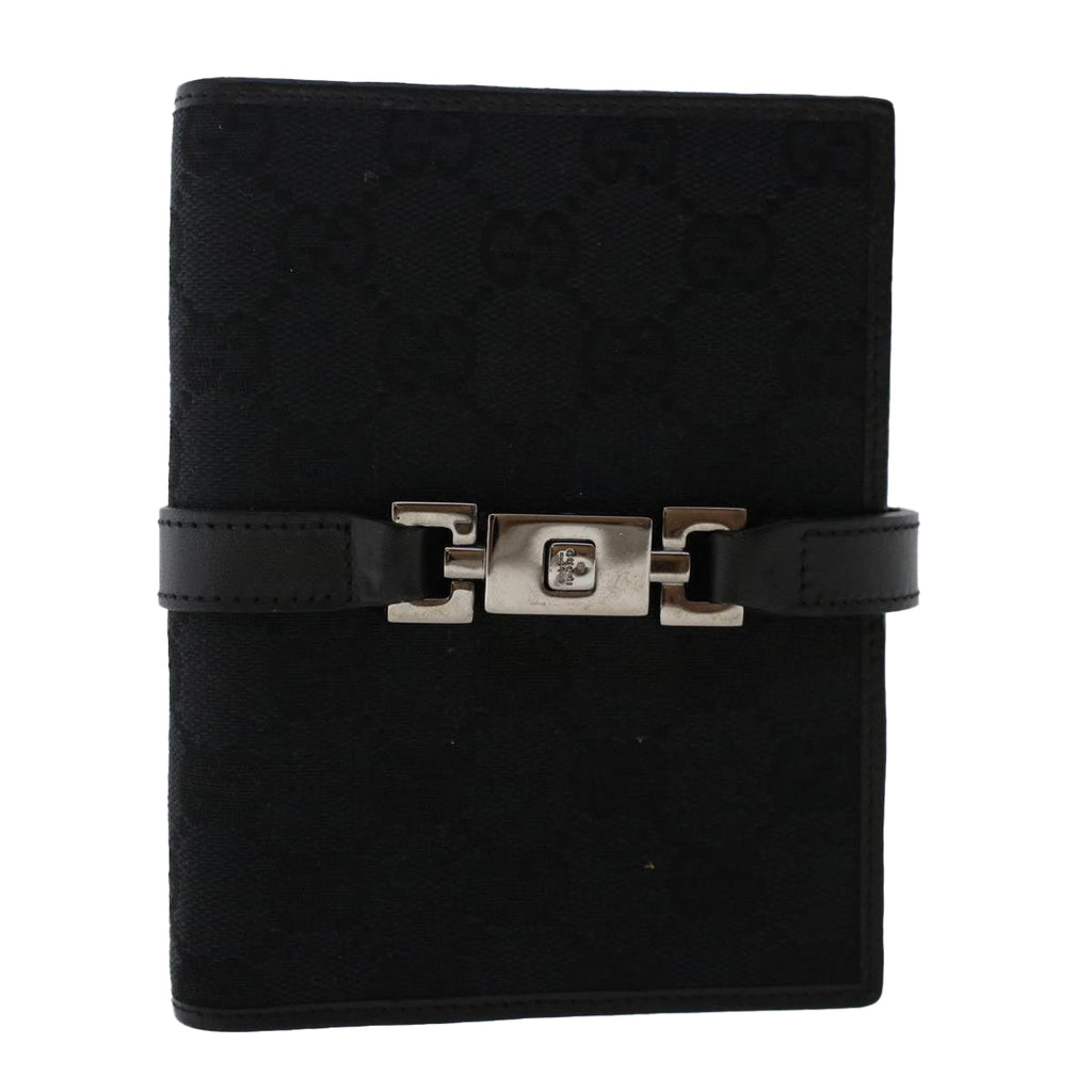 GUCCI GG Canvas Jackie Day Planner Cover Leather Black yk7939