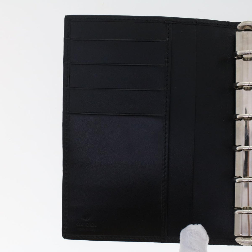 GUCCI GG Canvas Jackie Day Planner Cover Leather Black yk7939