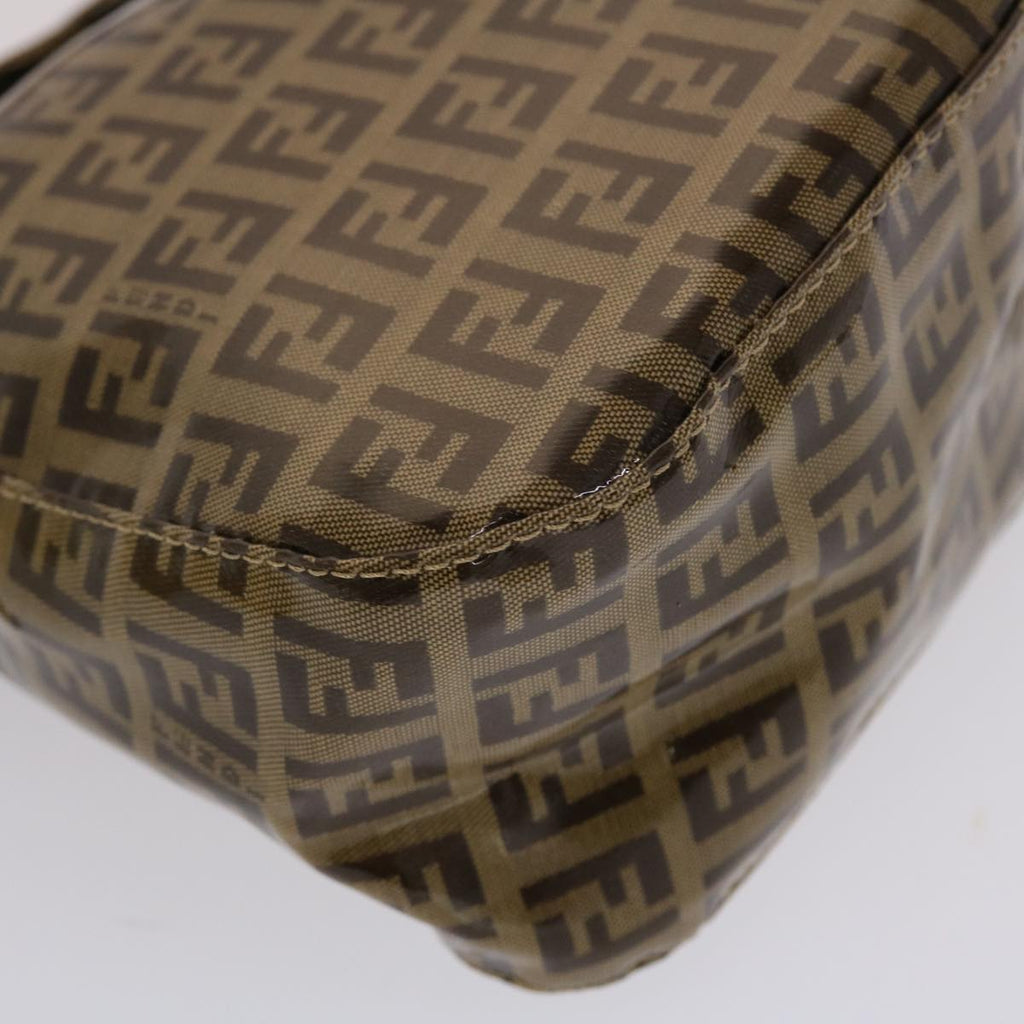 FENDI Zucchino Canvas Mamma Baguette Shoulder Bag Brown yk7943
