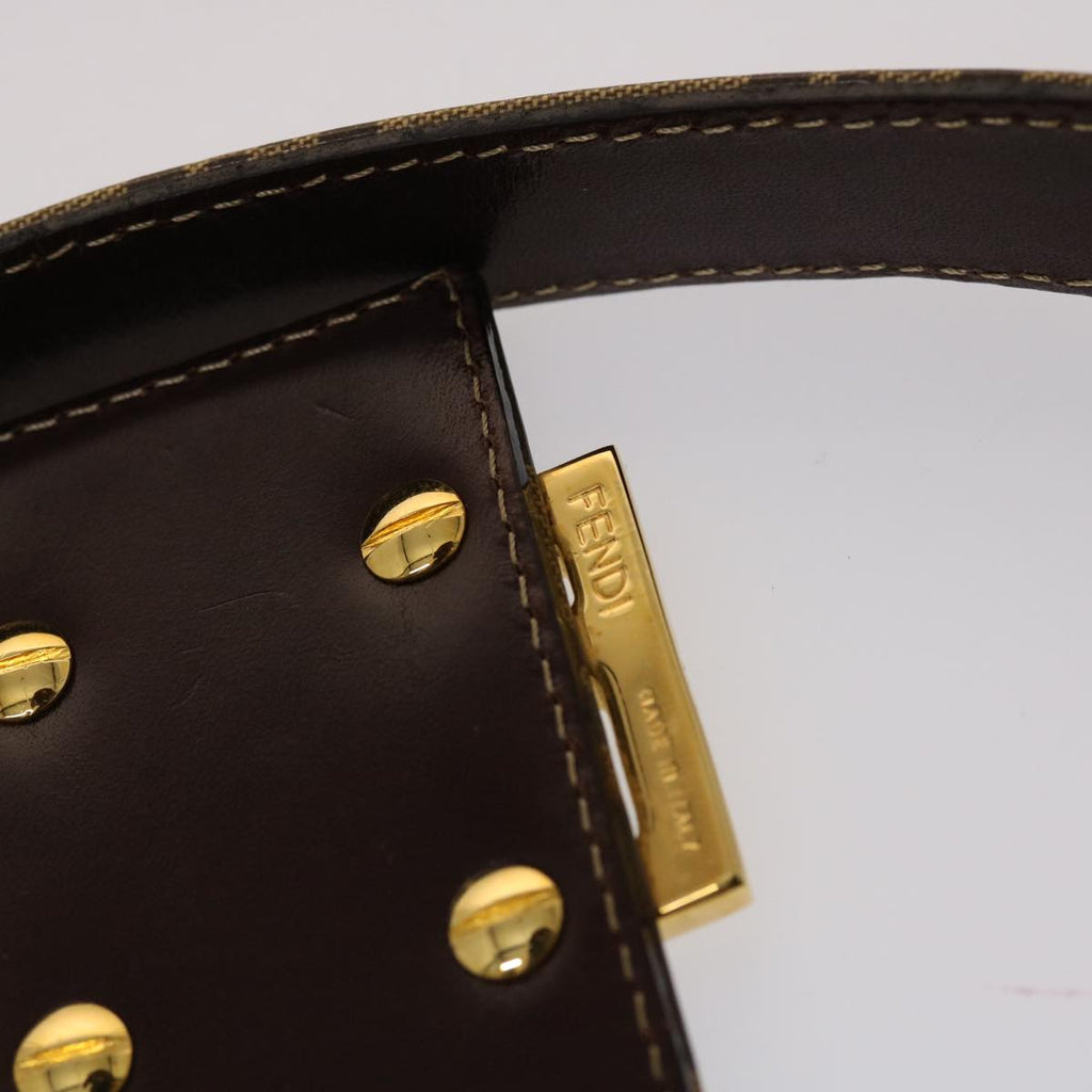 FENDI Zucchino Canvas Mamma Baguette Shoulder Bag Brown yk7943