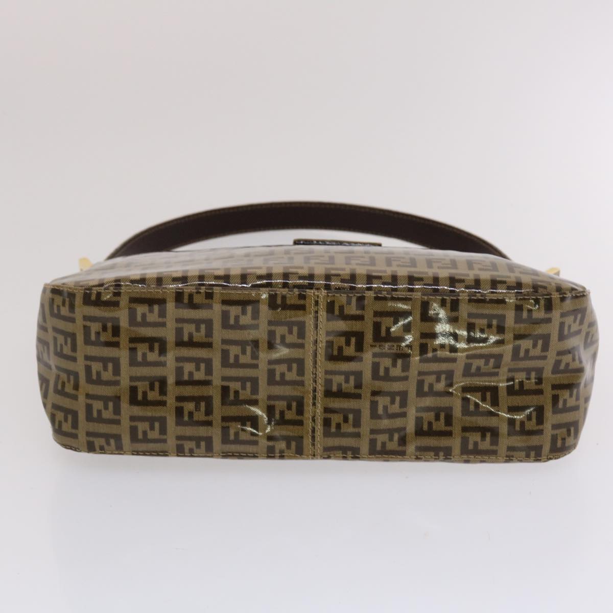 FENDI Zucchino Canvas Mamma Baguette Shoulder Bag Brown yk7943