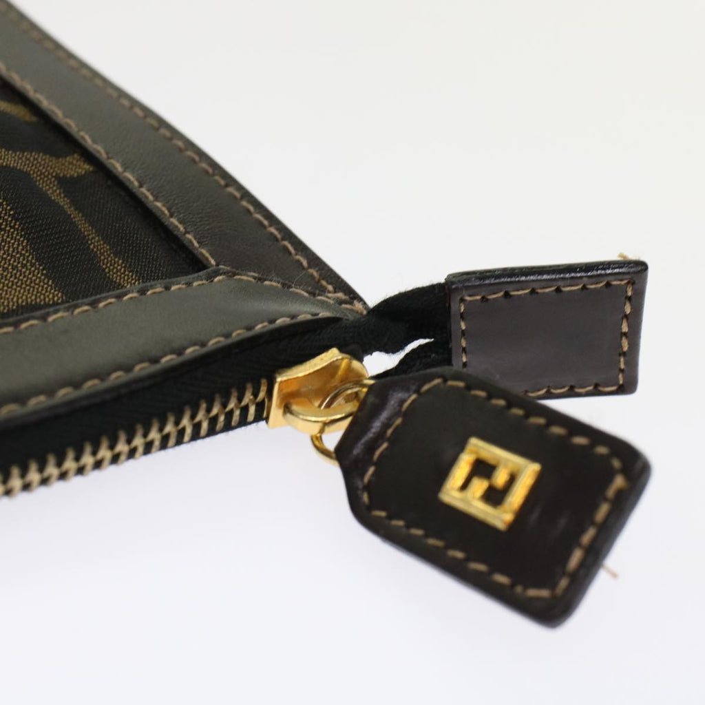 FENDI Zucca Canvas Clutch Bag Black Brown yk7944
