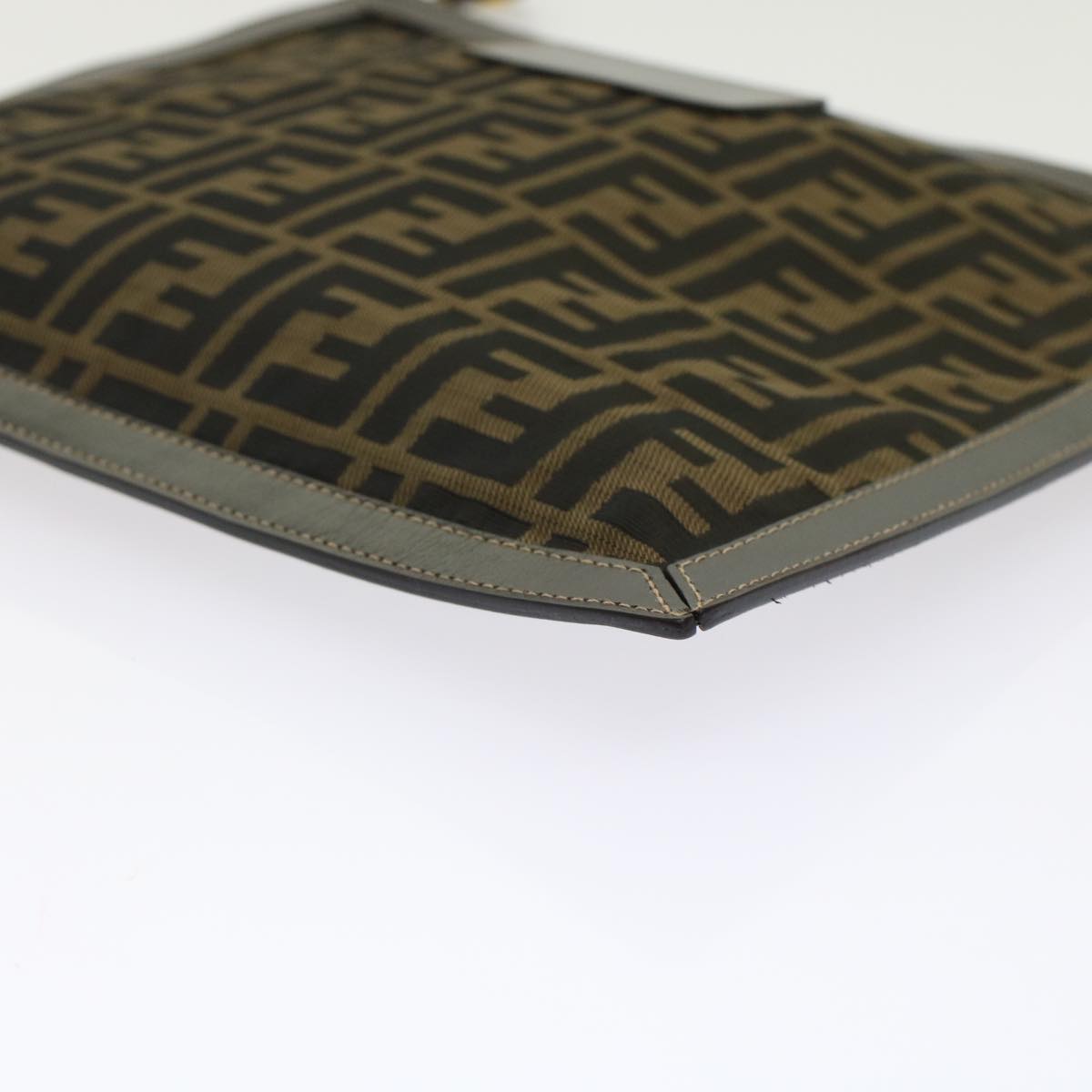 FENDI Zucca Canvas Clutch Bag Black Brown yk7944