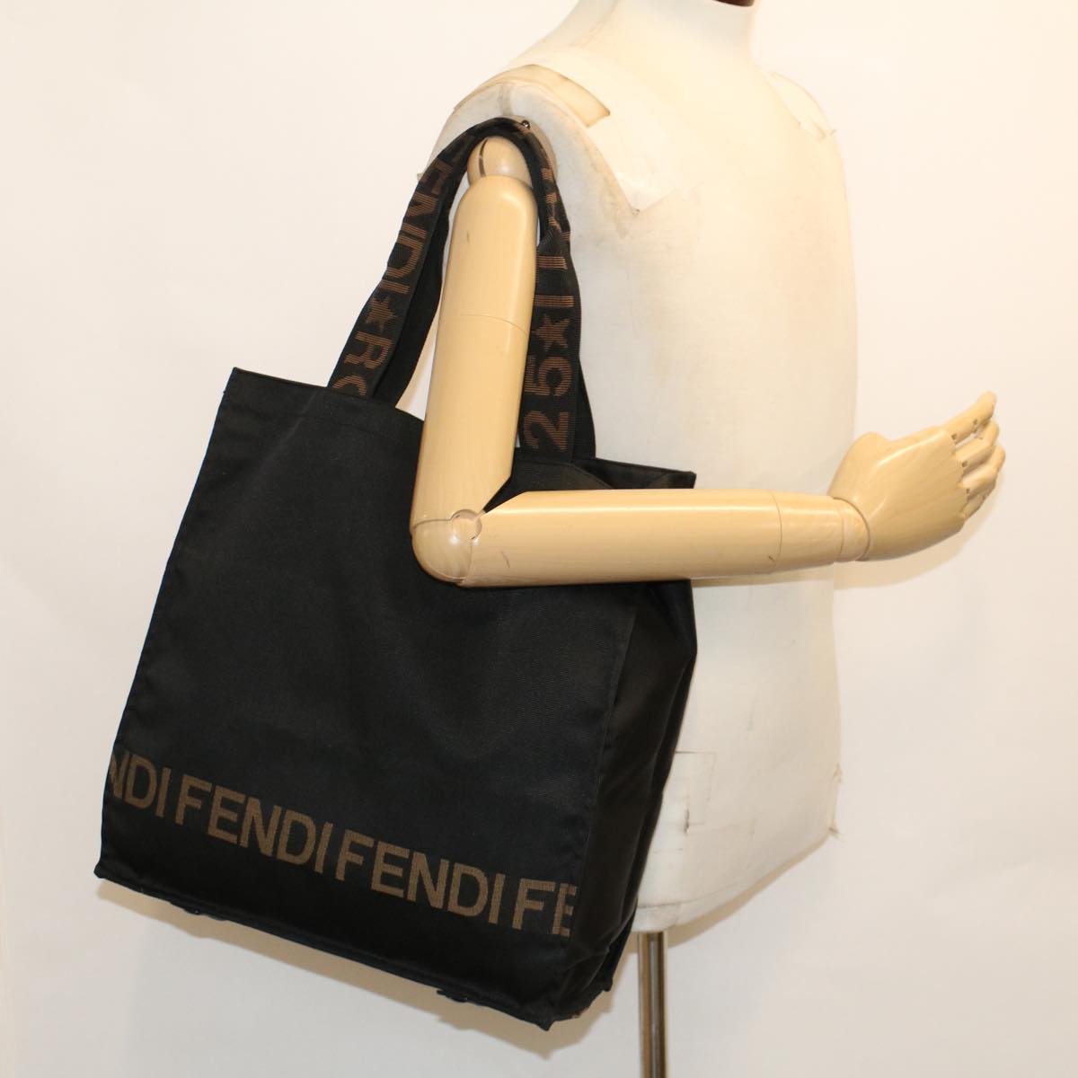 FENDI Tote Bag Nylon Black 2321.26565.098 yk7957