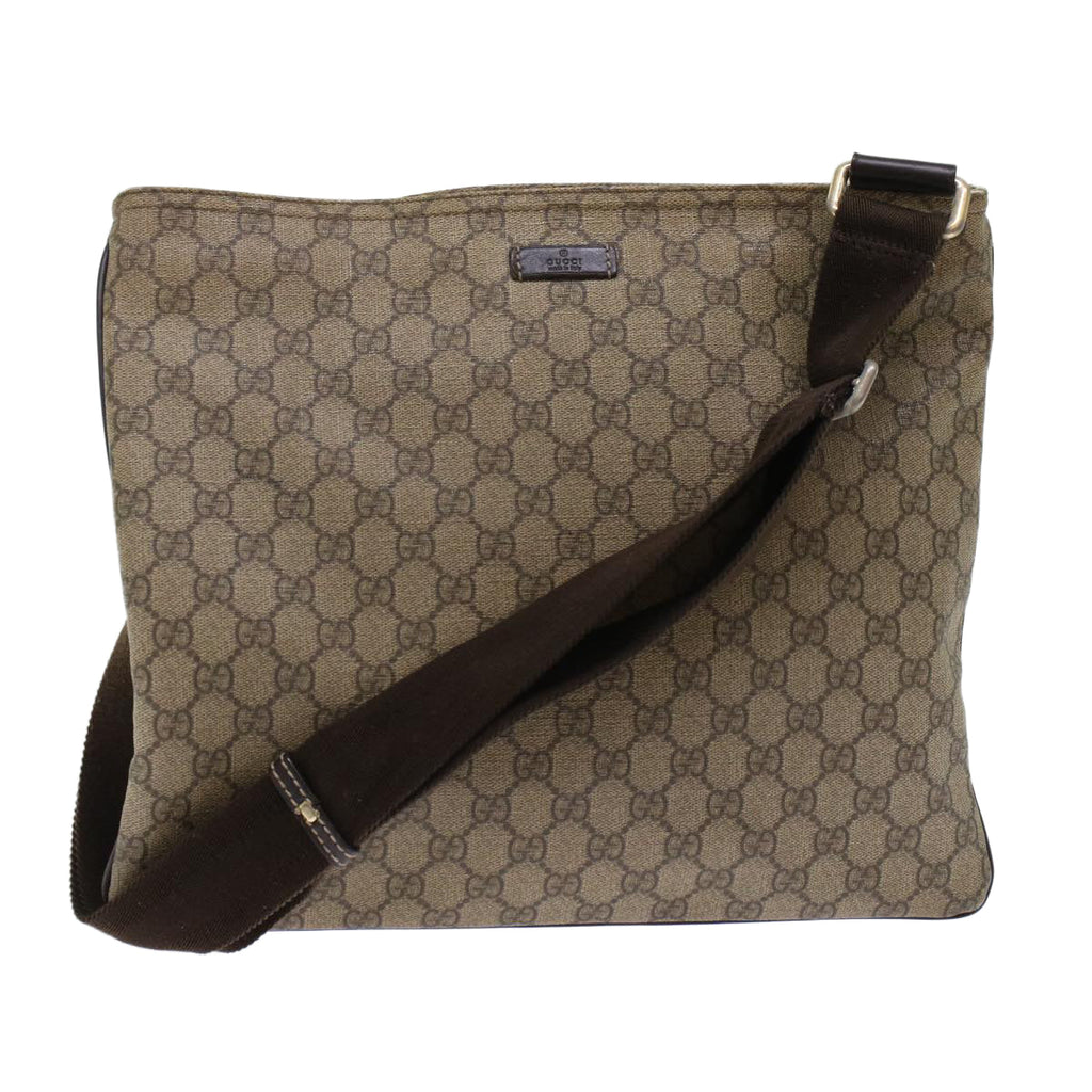 GUCCI GG Canvas Shoulder Bag PVC Leather Beige 201446 yk7961