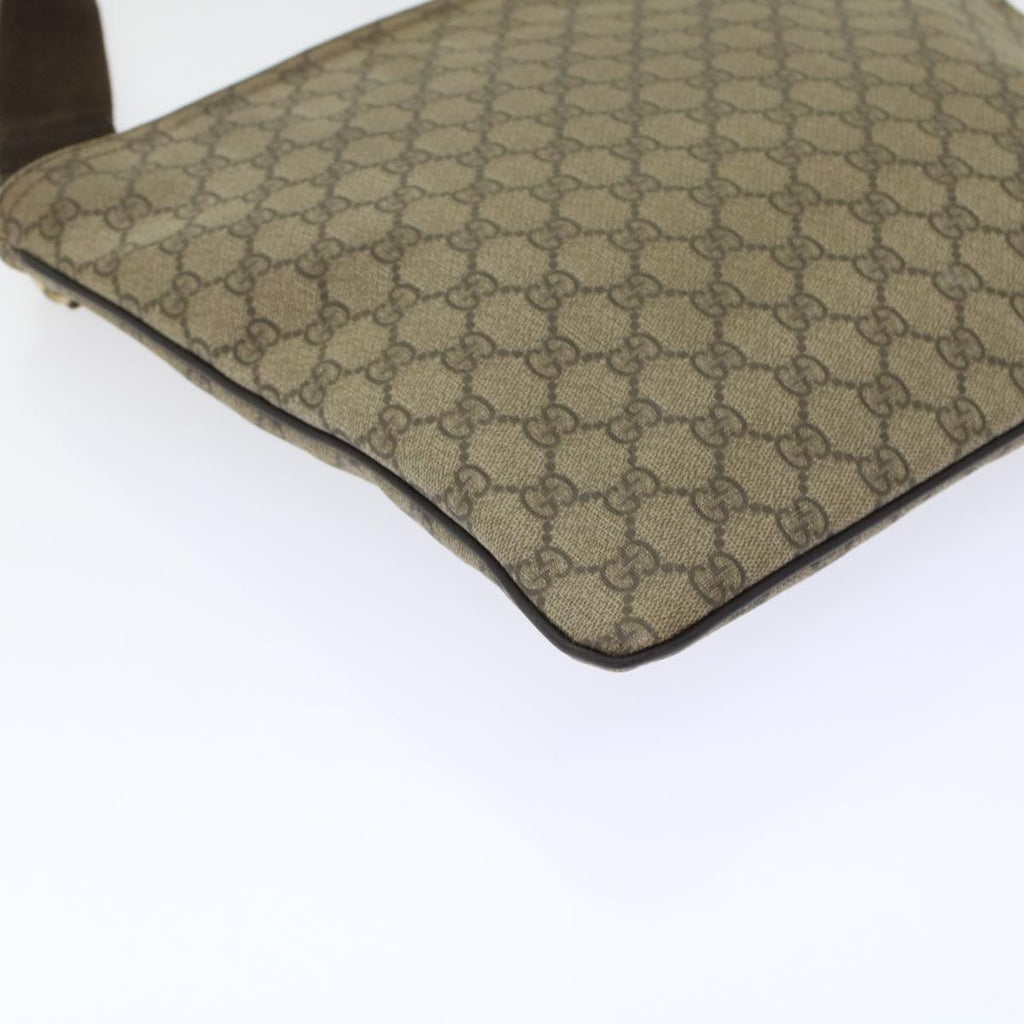 GUCCI GG Canvas Shoulder Bag PVC Leather Beige 201446 yk7961