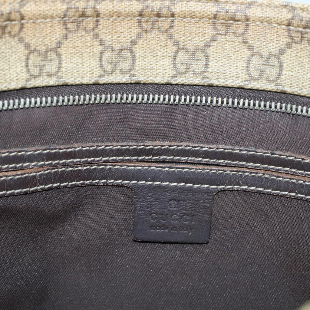 GUCCI GG Canvas Shoulder Bag PVC Leather Beige 201446 yk7961