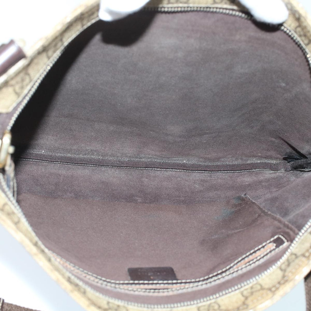 GUCCI GG Canvas Shoulder Bag PVC Leather Beige 201446 yk7961