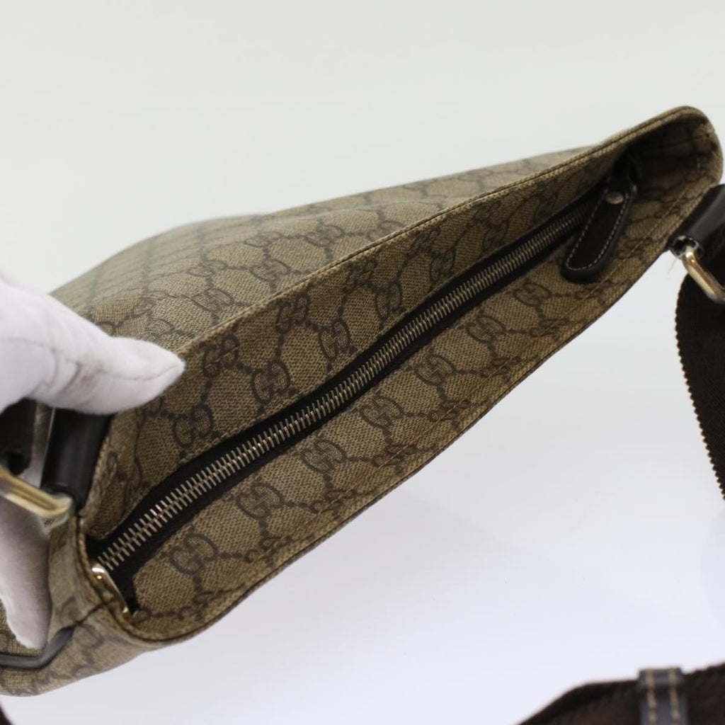 GUCCI GG Canvas Shoulder Bag PVC Leather Beige 201446 yk7961