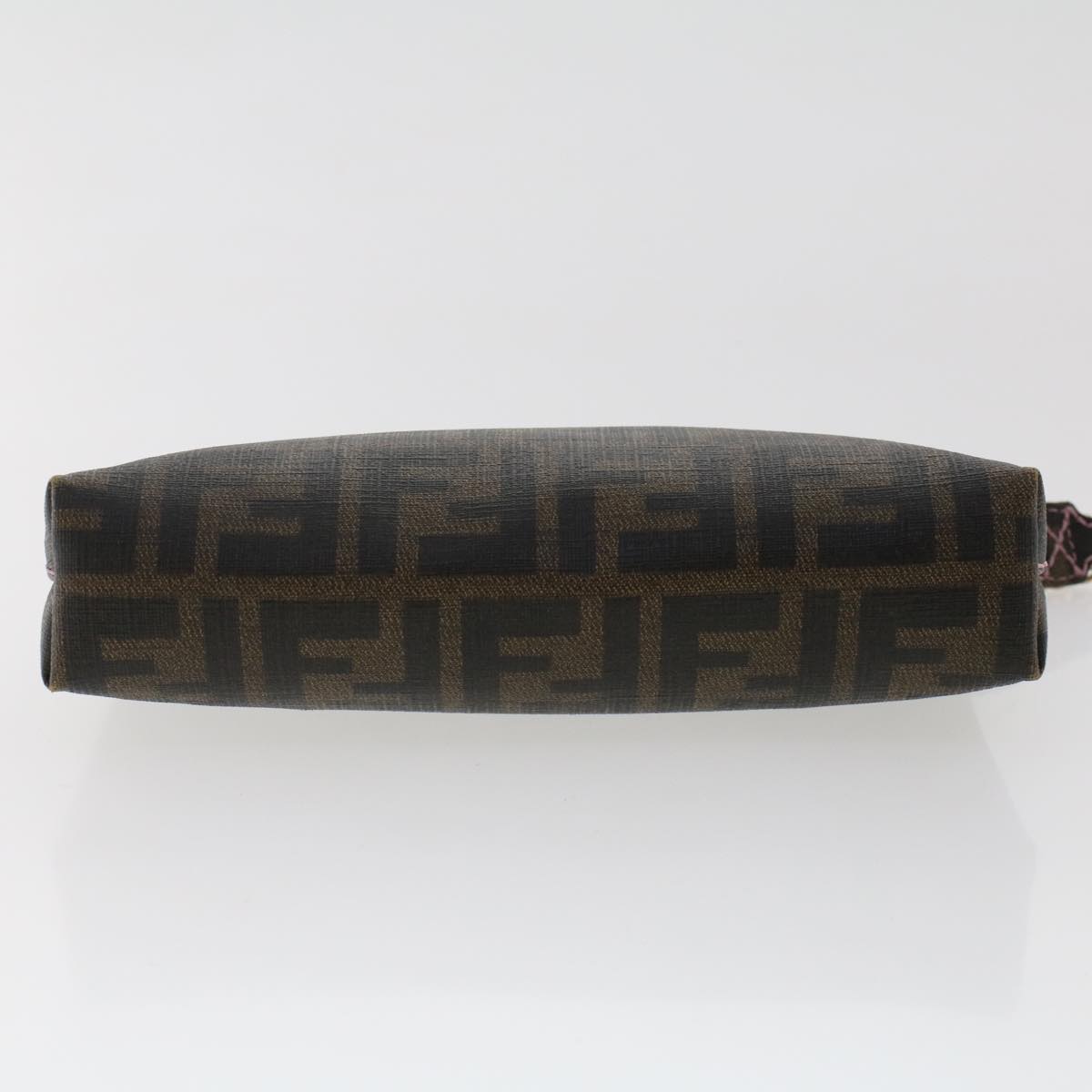 FENDI Zucca Canvas Chain Accessory Pouch Black Brown yk7984