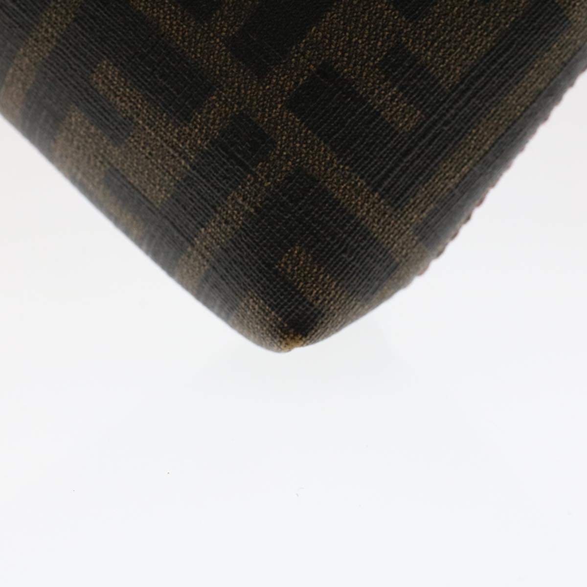 FENDI Zucca Canvas Chain Accessory Pouch Black Brown yk7984