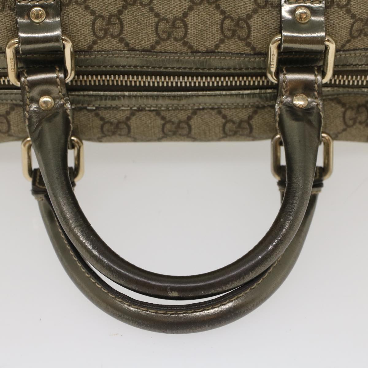 GUCCI GG Canvas Boston Bag PVC Leather Beige 193603 yk7999B