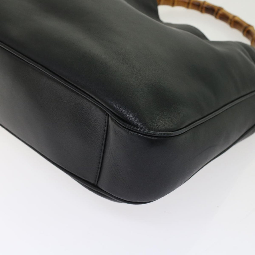 GUCCI Bamboo Shoulder Bag Leather 2way Black 001.2058.1577.0 yk8007B