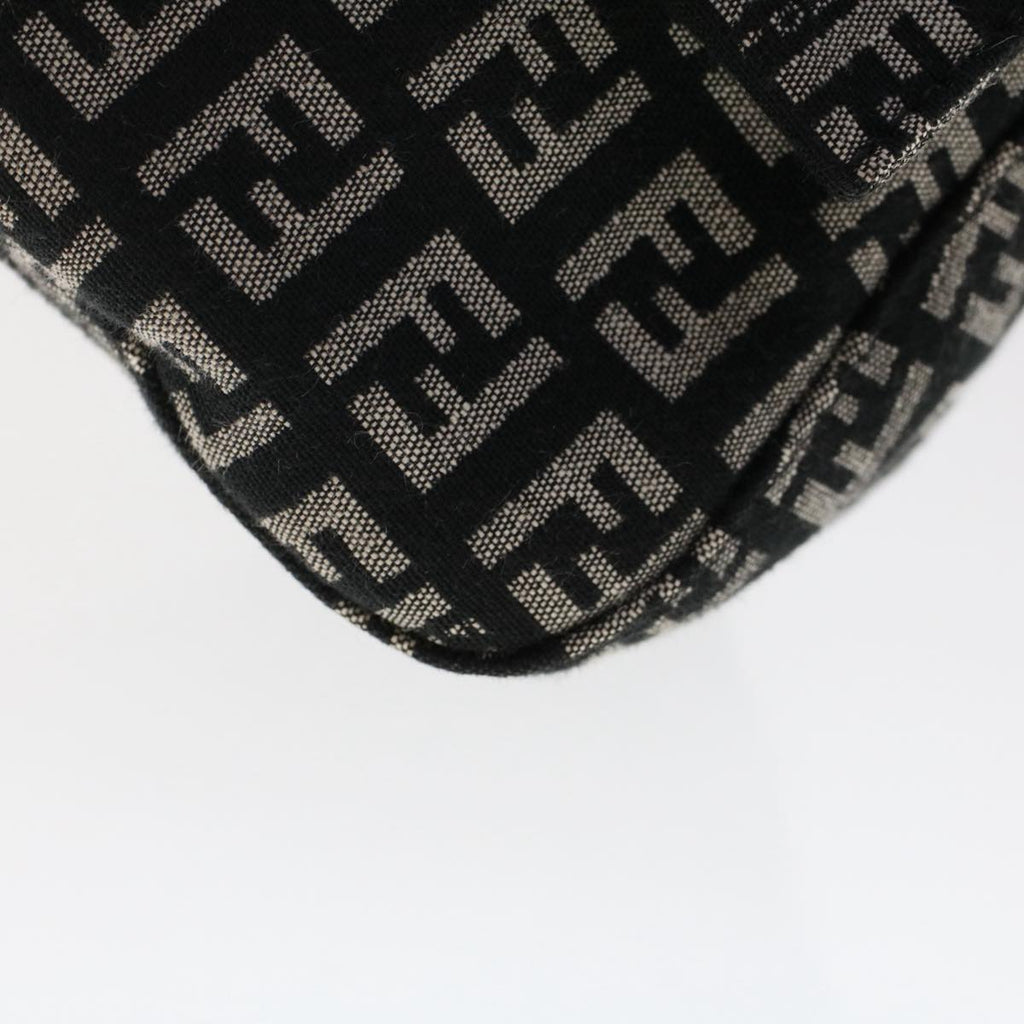 FENDI Zucchino Canvas Mini mamma bucket Hand Bag Black yk8027
