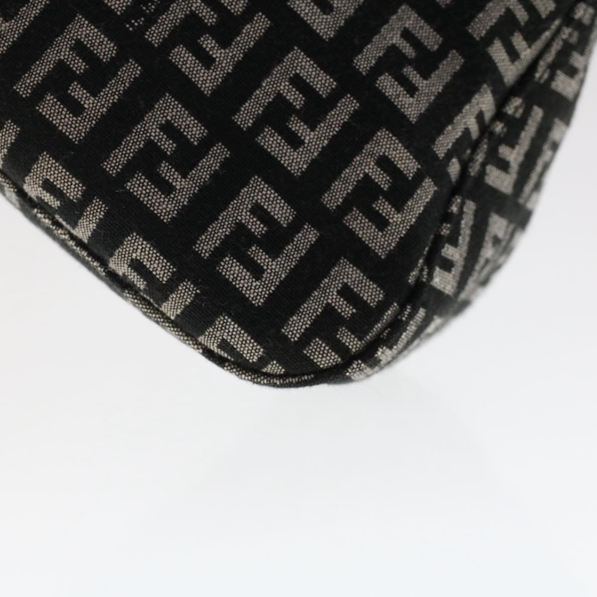 FENDI Zucchino Canvas Mini mamma bucket Hand Bag Black yk8027